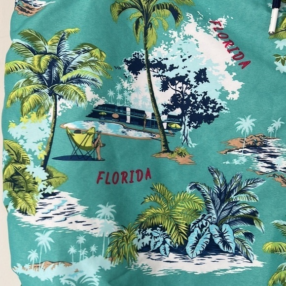 Tommy Bahama Board Shorts Men’s XLTG Green Blue FLORIDA Drawstring Swimsuit 🔷 - Picture 2 of 6